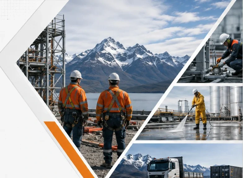 Operación industrial y logística en la zona austral